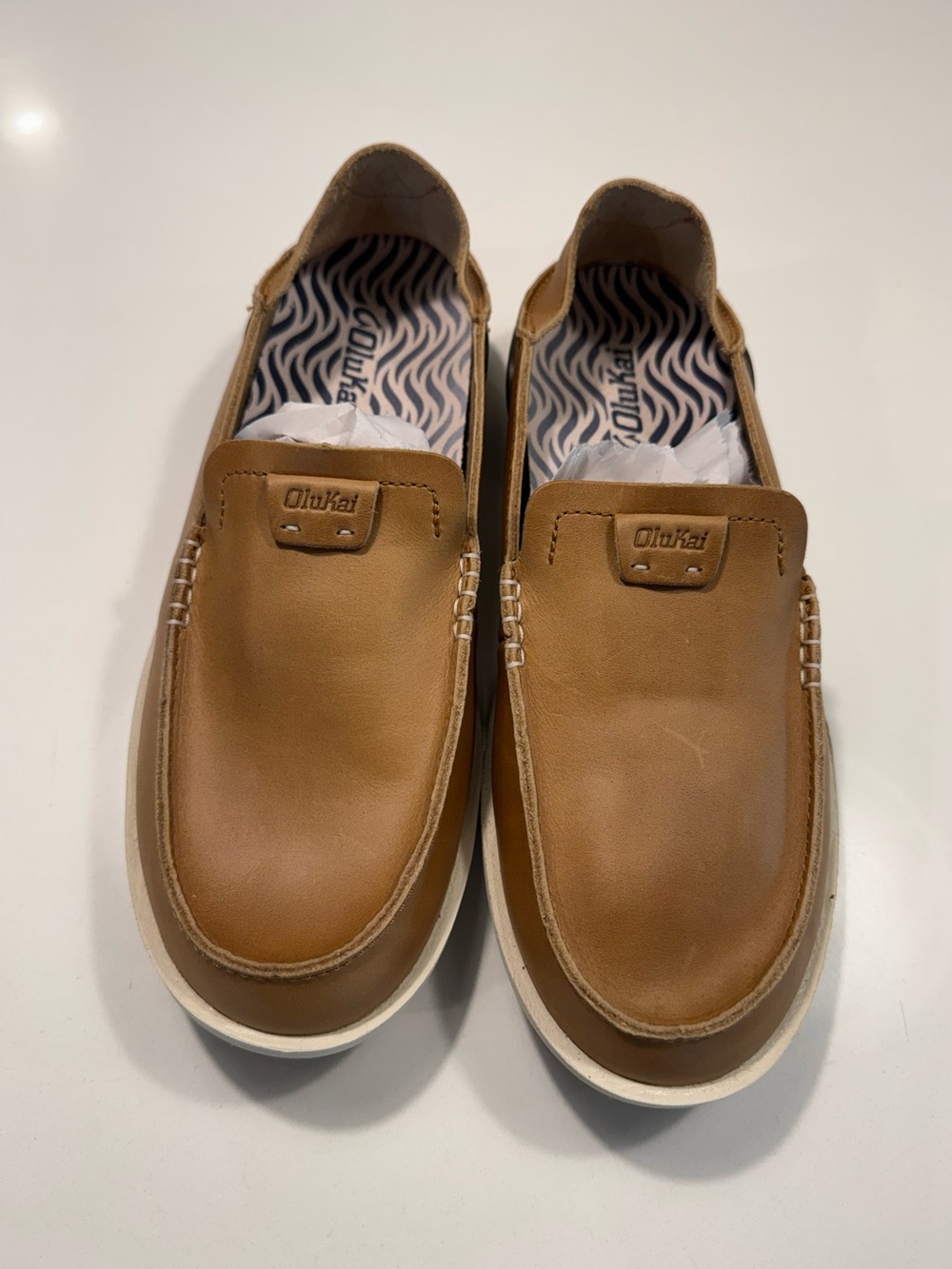 OluKai Tan Men’s Kakaha Slip-On Loafers Boat Shoes‎ Size  9.5